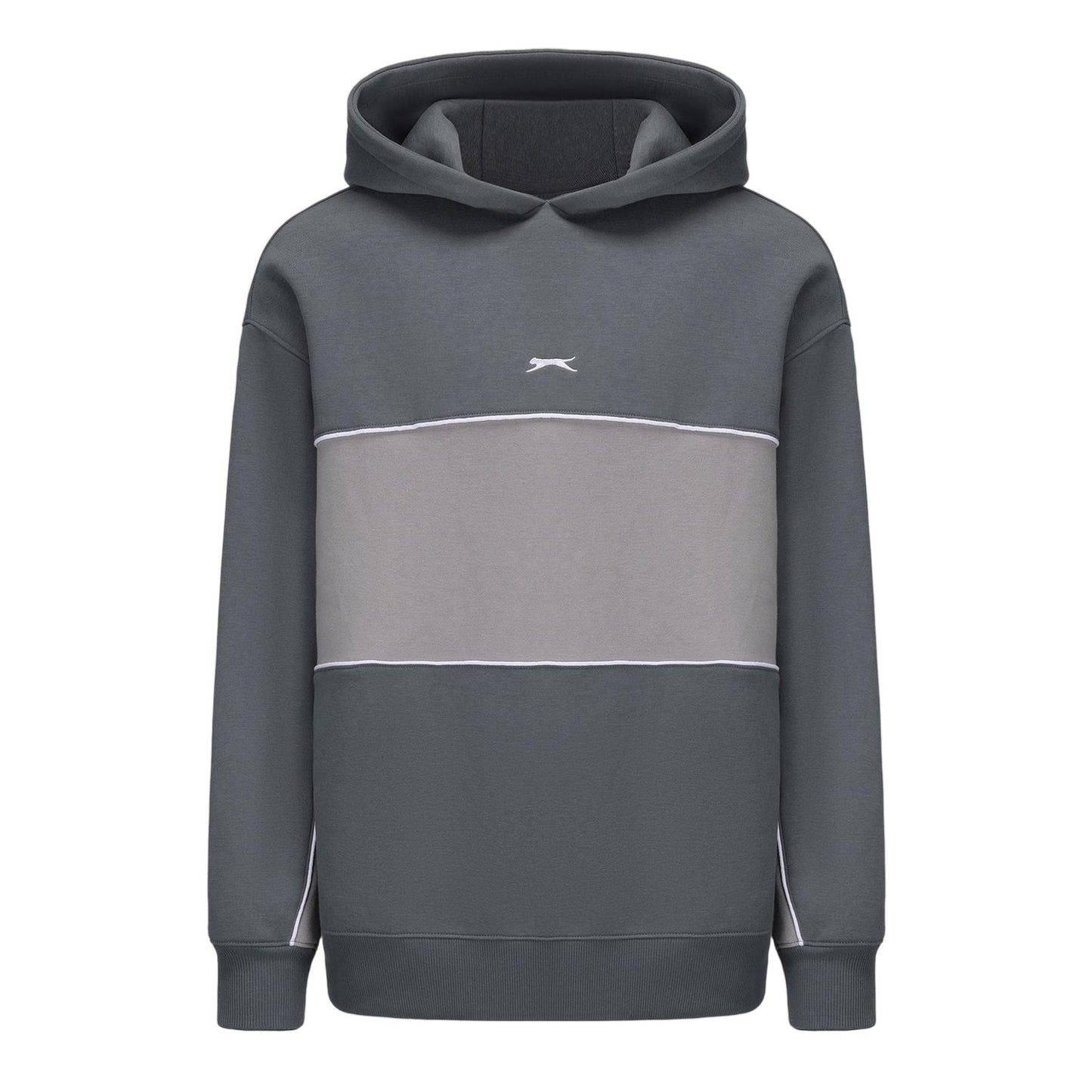 Slate - Front - Slazenger Mens Colour Block Drawstring Hoodie