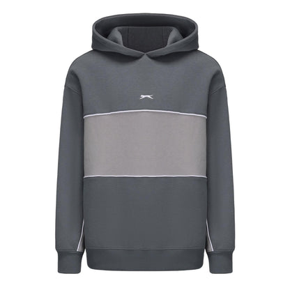 Slate - Front - Slazenger Mens Colour Block Drawstring Hoodie
