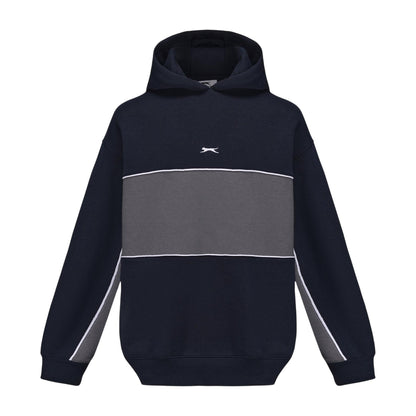 Navy - Front - Slazenger Mens Colour Block Drawstring Hoodie