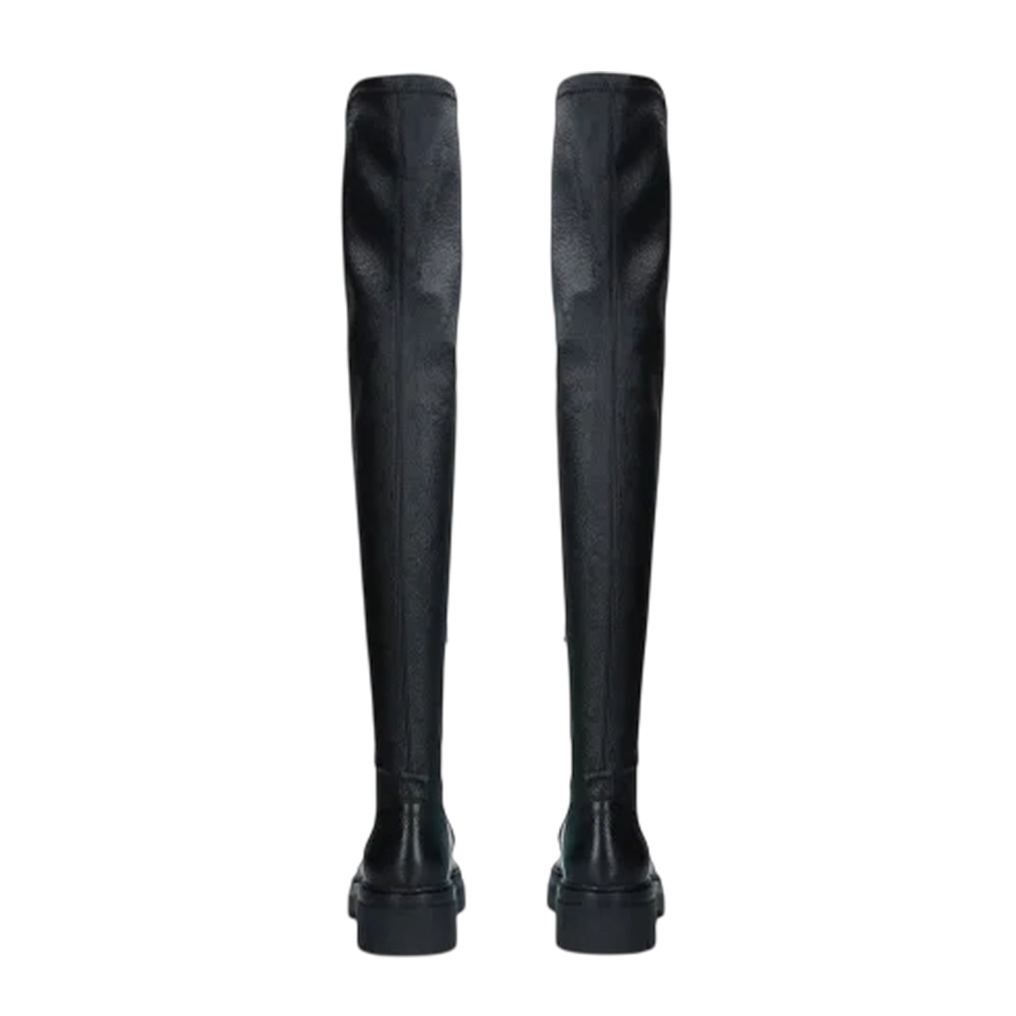 Black - Back - Diesel Womens-Ladies Leather Block Heel Thigh-High Boots
