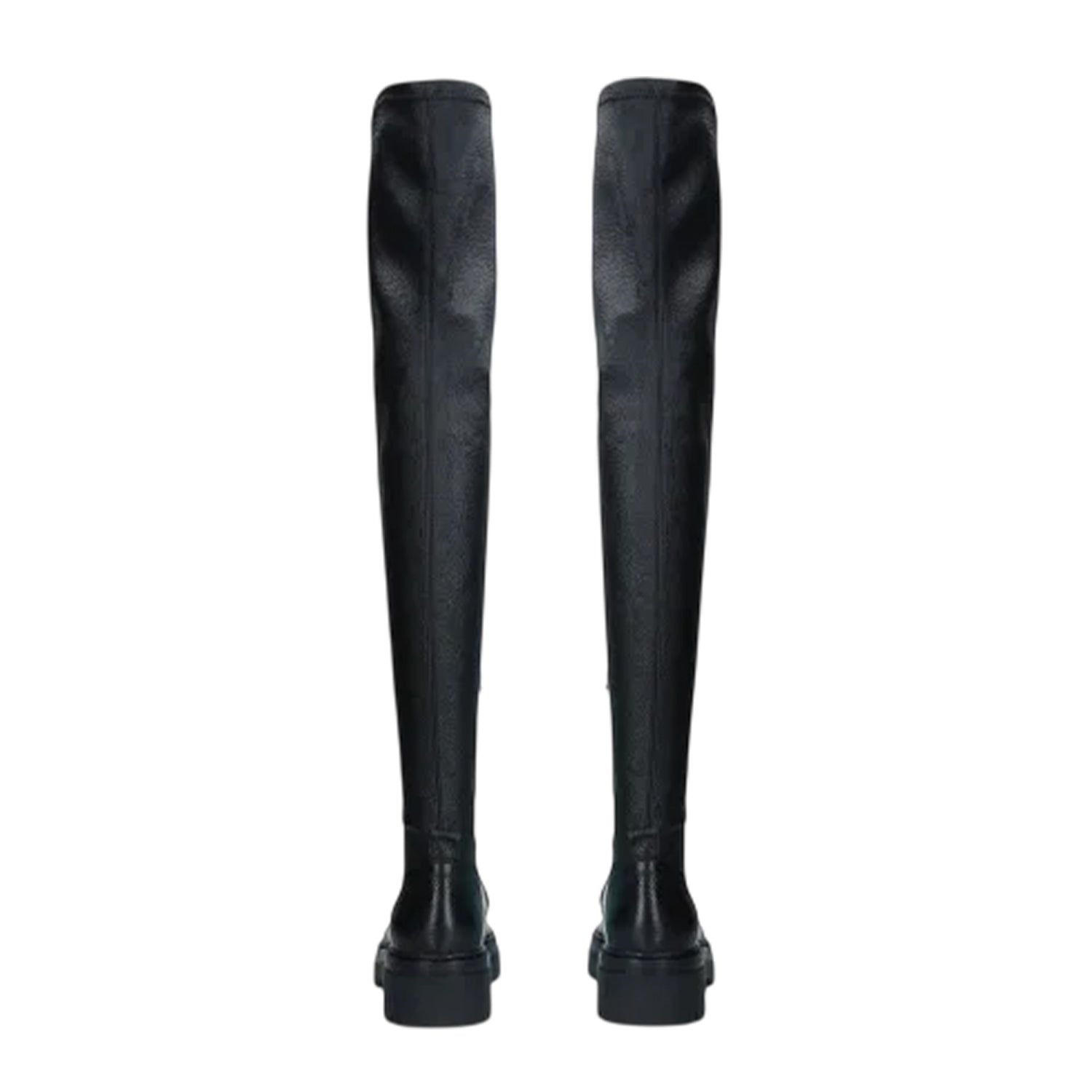 Black - Back - Diesel Womens-Ladies Leather Block Heel Thigh-High Boots