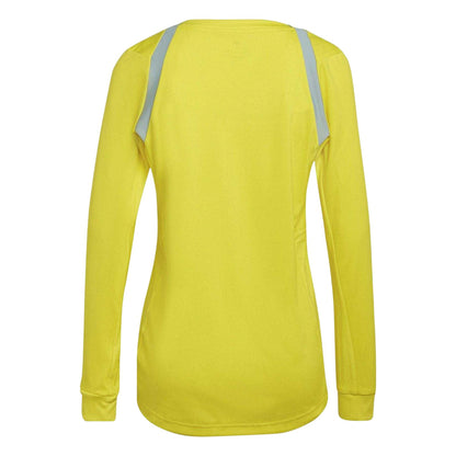 Bright Yellow - Back - Adidas Womens-Ladies 22 Long-Sleeved Referee Jersey