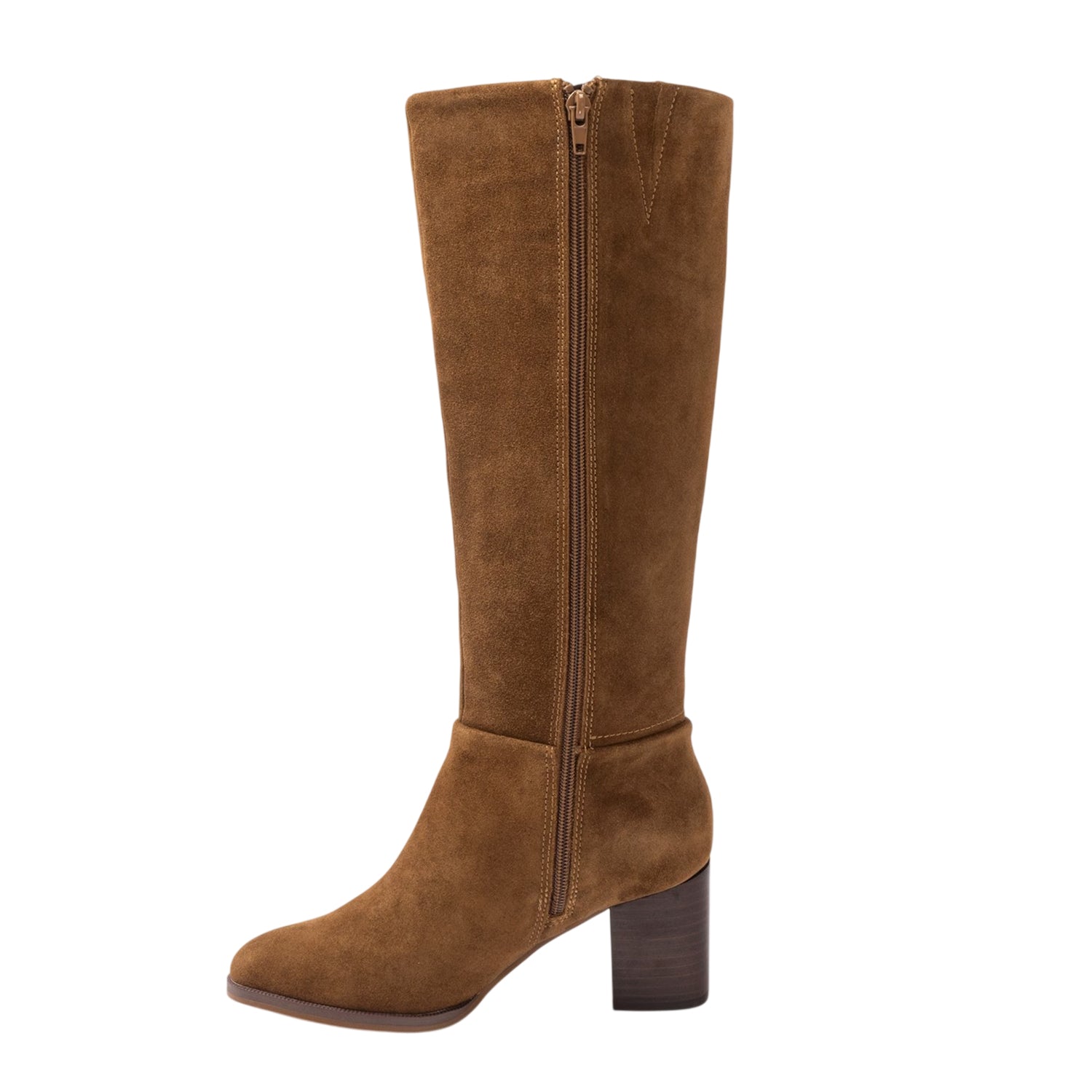 Brown - Back - Biba Womens-Ladies Suede Knee-High Boots