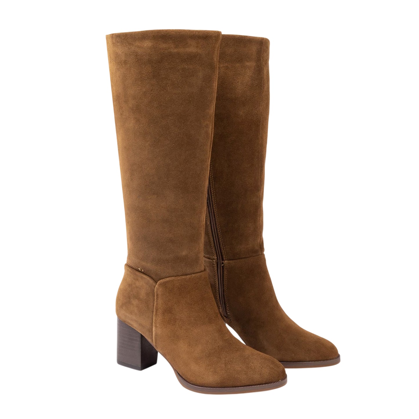 Brown - Side - Biba Womens-Ladies Suede Knee-High Boots