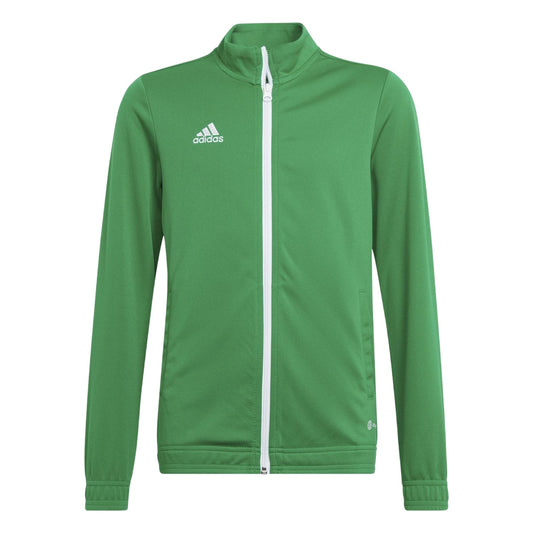 Green-White - Front - Adidas Childrens-Kids Entrada 22 Long-Sleeved Track Jacket