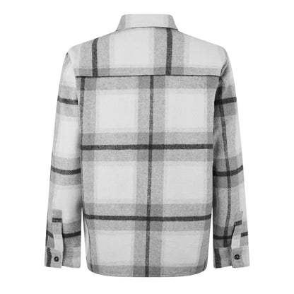 Grey - Back - Jack Wills Mens Plaid Regular Overshirt