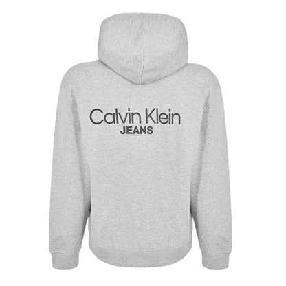 Heather Grey - Back - Calvin Klein Unisex Adult Pullover Hoodie