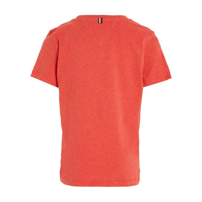Red - Back - Tommy Hilfiger Childrens-Kids Organic Cotton T-Shirt