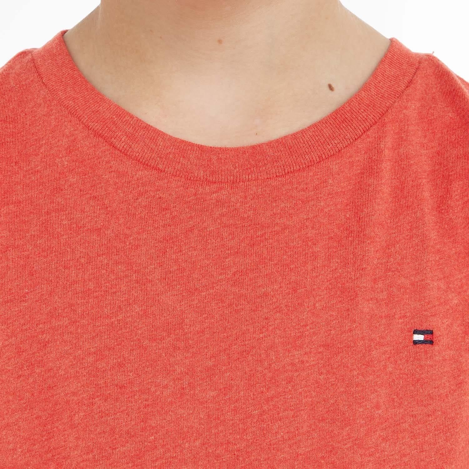 Red - Pack Shot - Tommy Hilfiger Childrens-Kids Organic Cotton T-Shirt