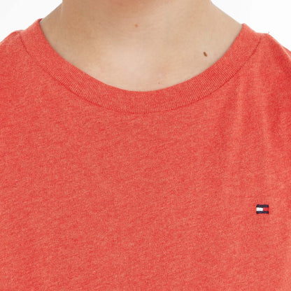 Red - Pack Shot - Tommy Hilfiger Childrens-Kids Organic Cotton T-Shirt