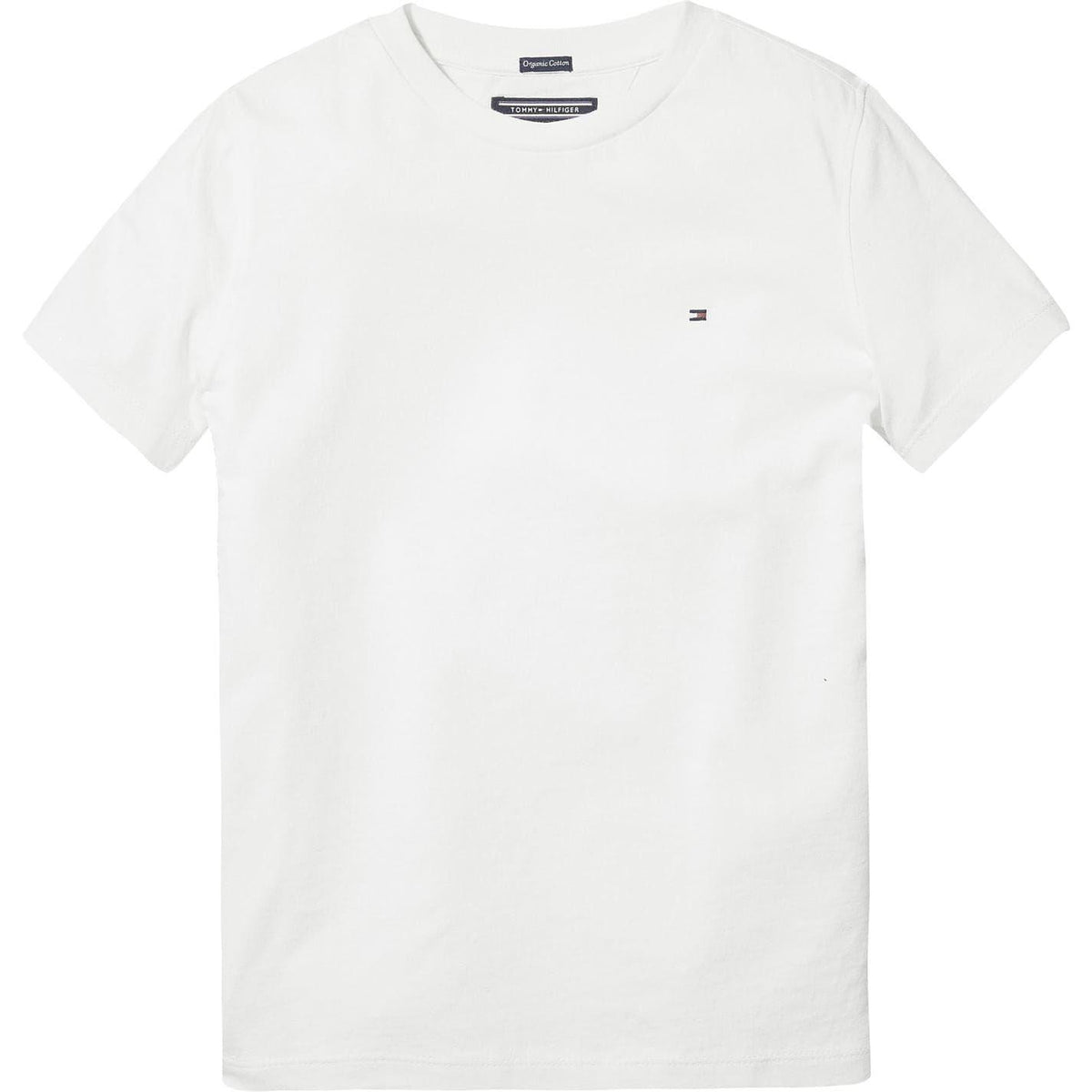 White - Front - Tommy Hilfiger Childrens-Kids Organic Cotton T-Shirt