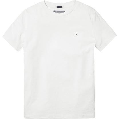 White - Front - Tommy Hilfiger Childrens-Kids Organic Cotton T-Shirt