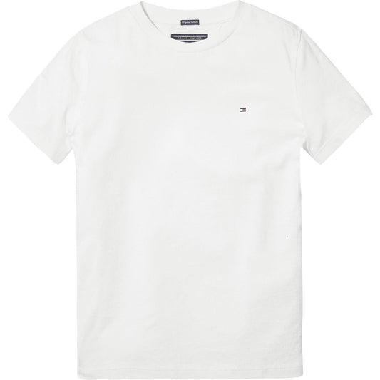 White - Front - Tommy Hilfiger Childrens-Kids Organic Cotton T-Shirt