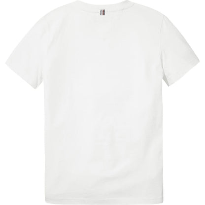 White - Back - Tommy Hilfiger Childrens-Kids Organic Cotton T-Shirt