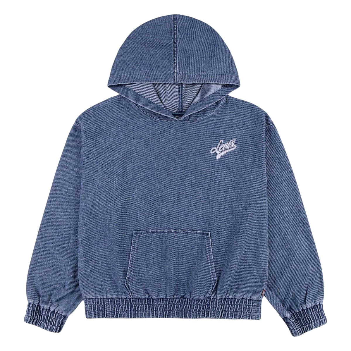 Denim Faded - Front - Levis Childrens-Kids Denim Drawstring Hoodie