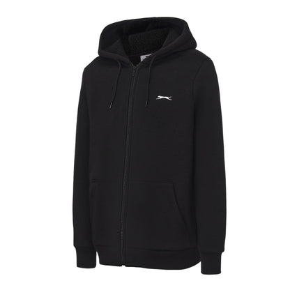 Black - Side - Slazenger Mens Borg Lined Full Zip Hoodie