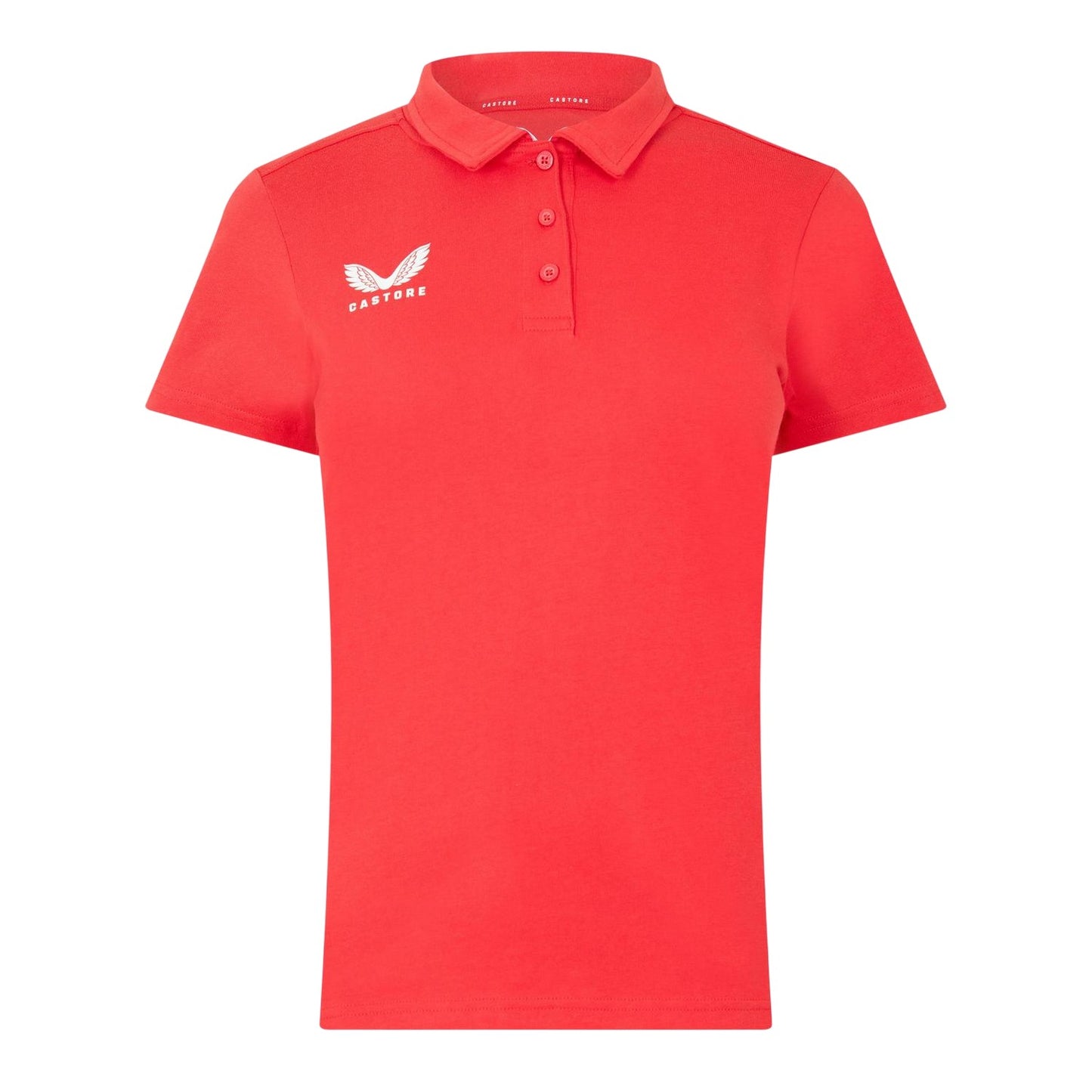 True Red - Front - Castore Womens-Ladies Logo Collared Polo Shirt