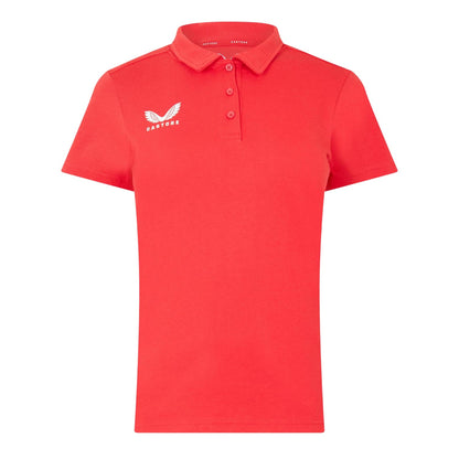 True Red - Front - Castore Womens-Ladies Logo Collared Polo Shirt