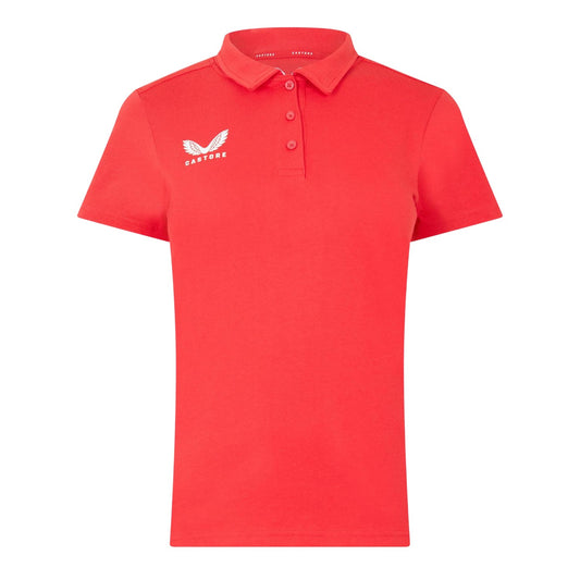 True Red - Front - Castore Womens-Ladies Logo Collared Polo Shirt