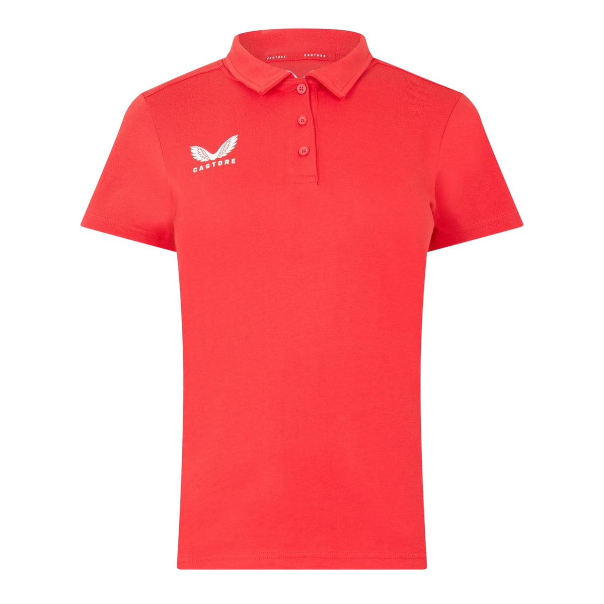 True Red - Front - Castore Womens-Ladies Logo Collared Polo Shirt