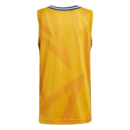 Yellow - Back - Adidas Childrens-Kids 24-25 Real Madrid CF Sleeveless Away Jersey