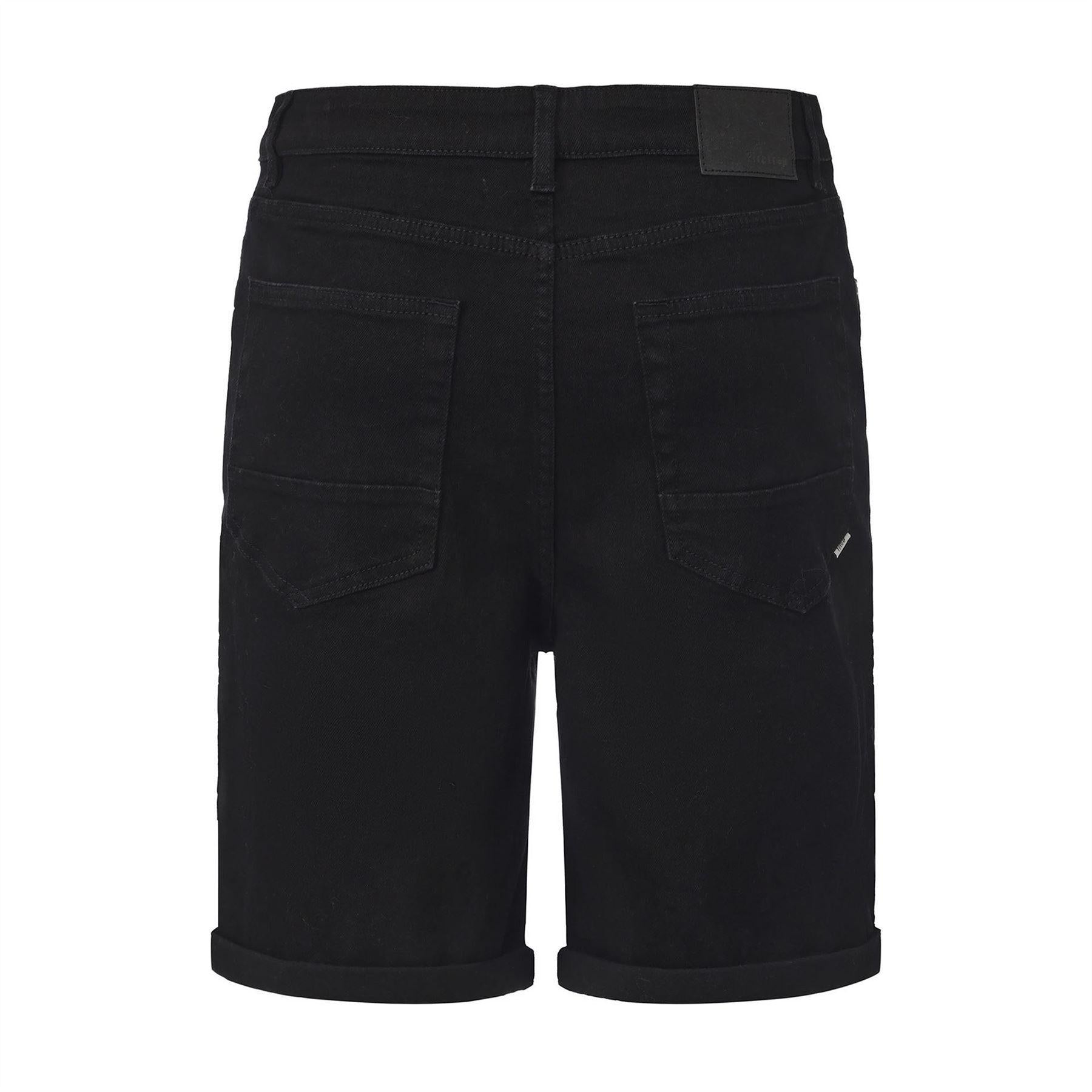 Black - Back - Firetrap Mens Denim Shorts