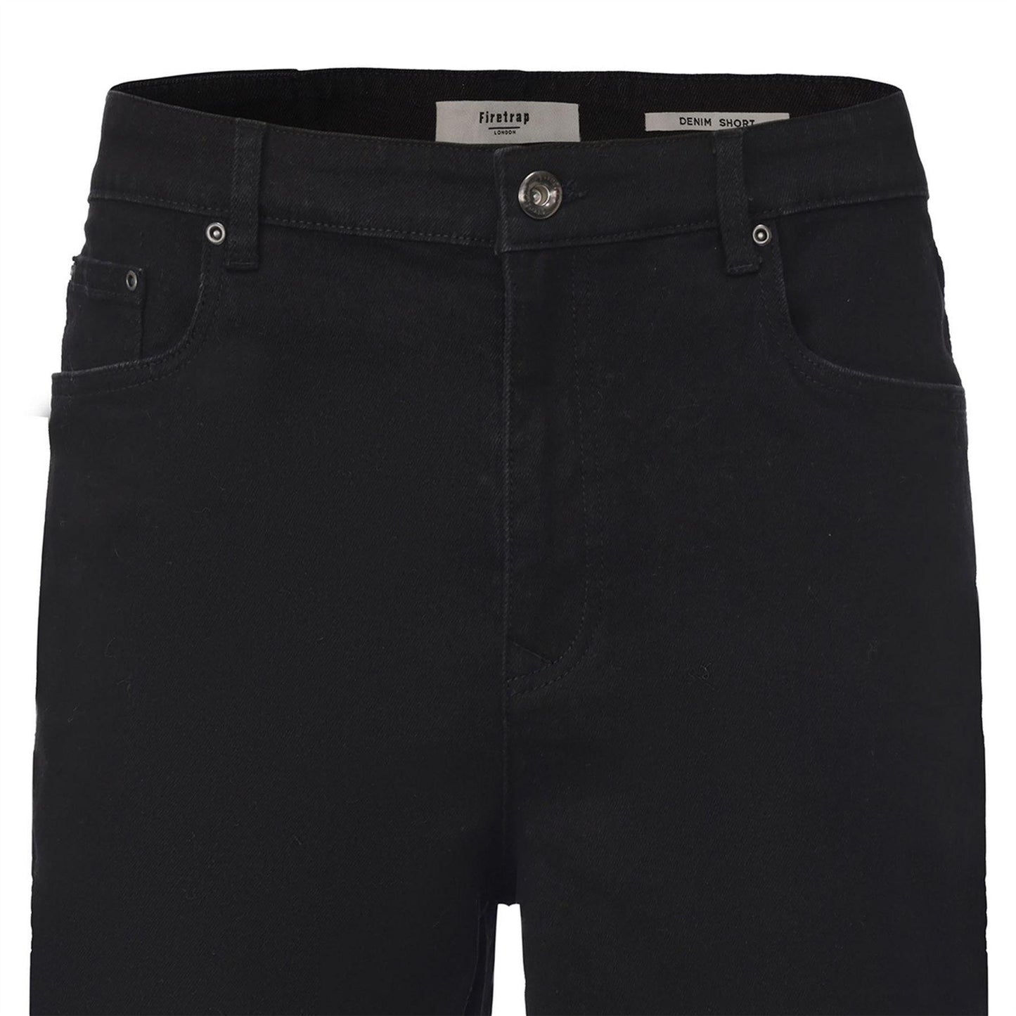 Black - Side - Firetrap Mens Denim Shorts