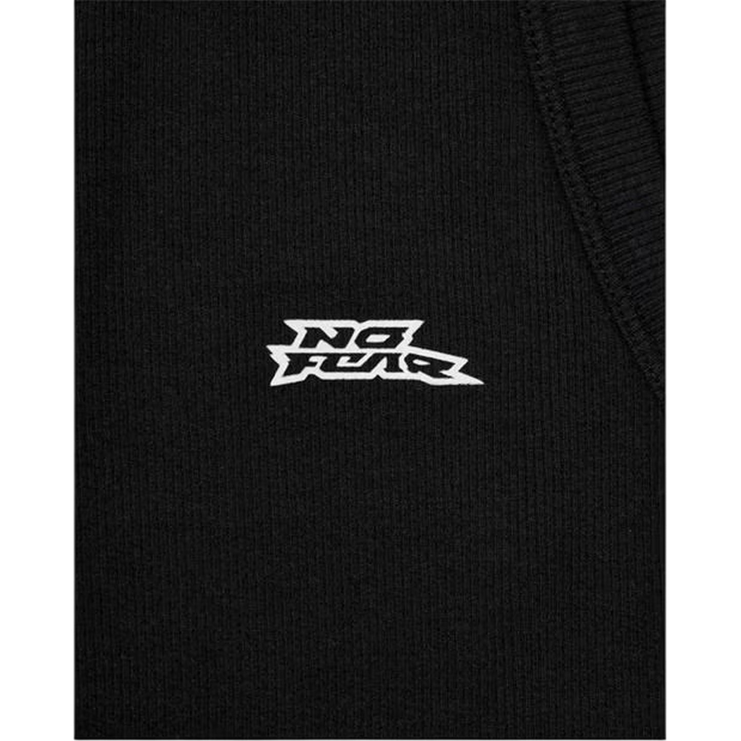 Black - Side - No Fear Mens Ribbed Sleeveless Vest Top