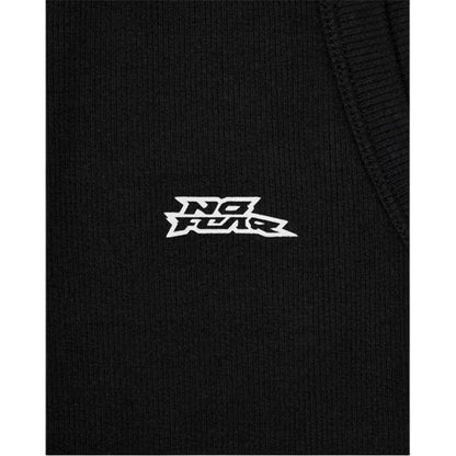 Black - Side - No Fear Mens Ribbed Sleeveless Vest Top