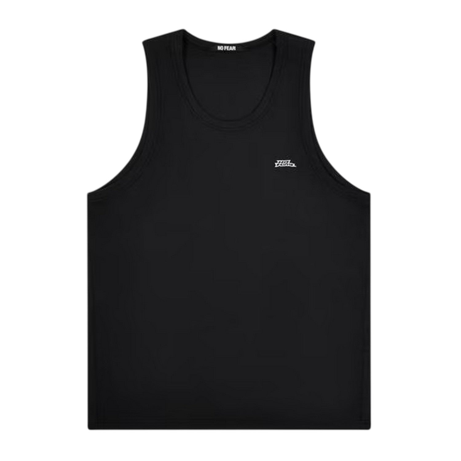 Black - Front - No Fear Mens Ribbed Sleeveless Vest Top