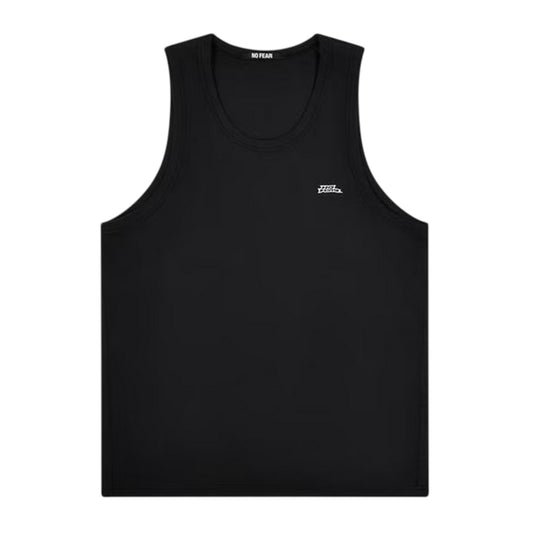 Black - Front - No Fear Mens Ribbed Sleeveless Vest Top