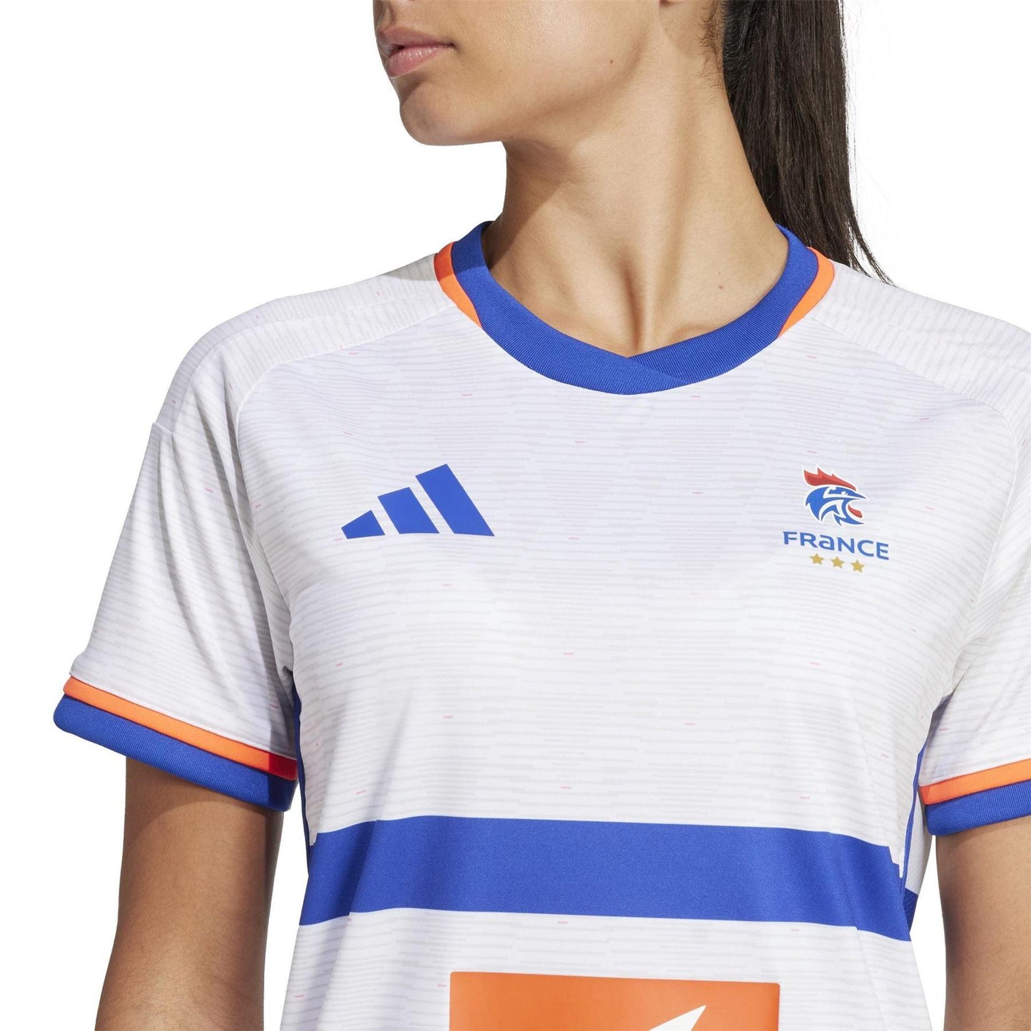 White - Side - Adidas Womens-Ladies France FFR Handball Jersey