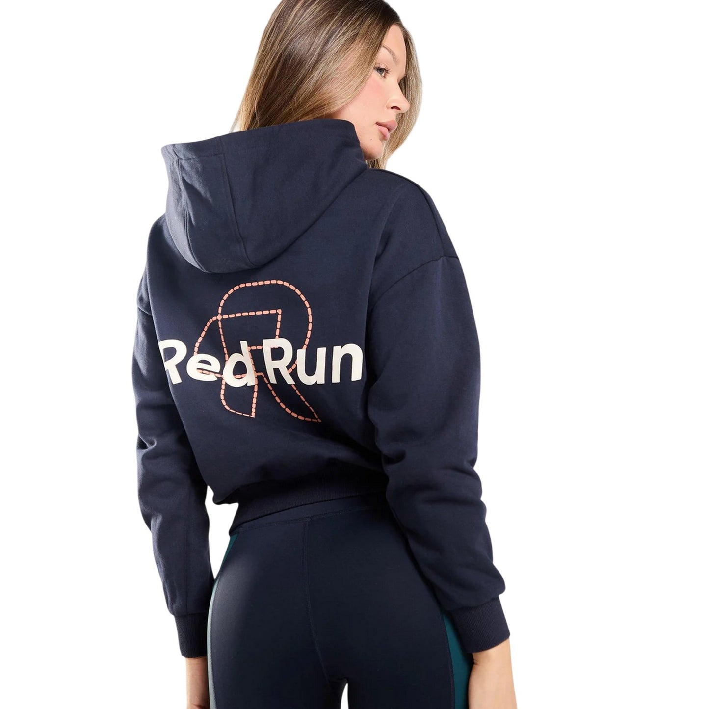 Blue - Back - Red Run Womens-Ladies Active Hoodie