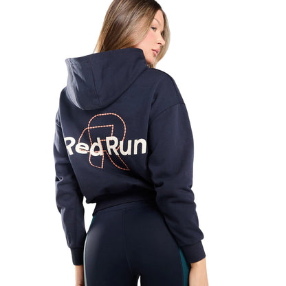 Blue - Back - Red Run Womens-Ladies Active Hoodie