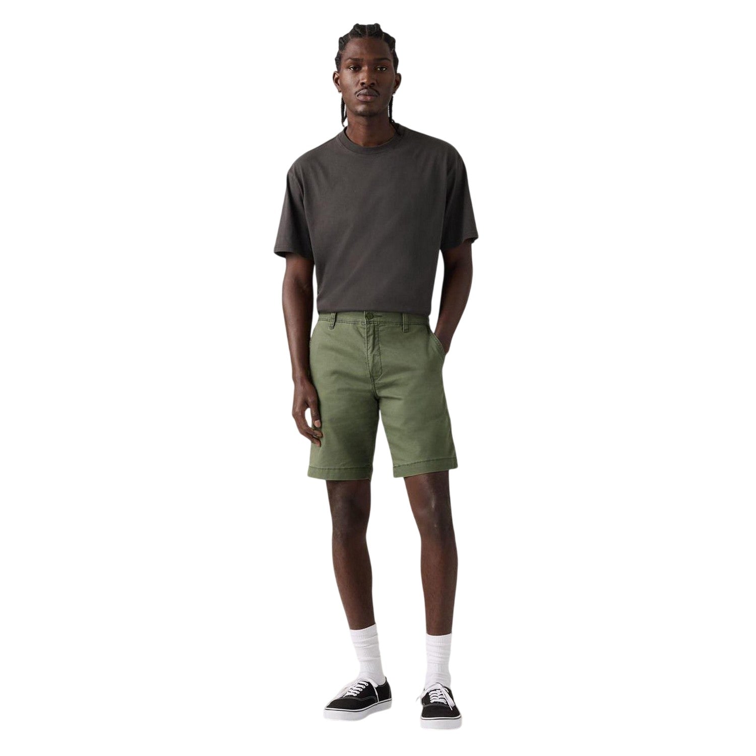 Green - Side - Levis Mens Kano Standard Chino Shorts