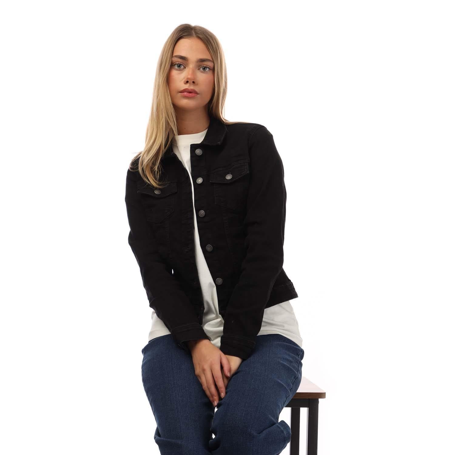 Black - Lifestyle - Only Womens-Ladies Wonder Denim Jacket