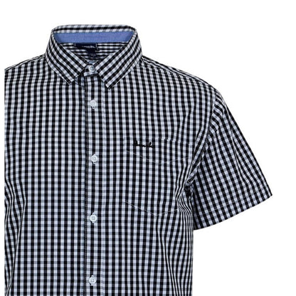 Black-White - Side - Bench Mens Esher Gingham Check Shirt