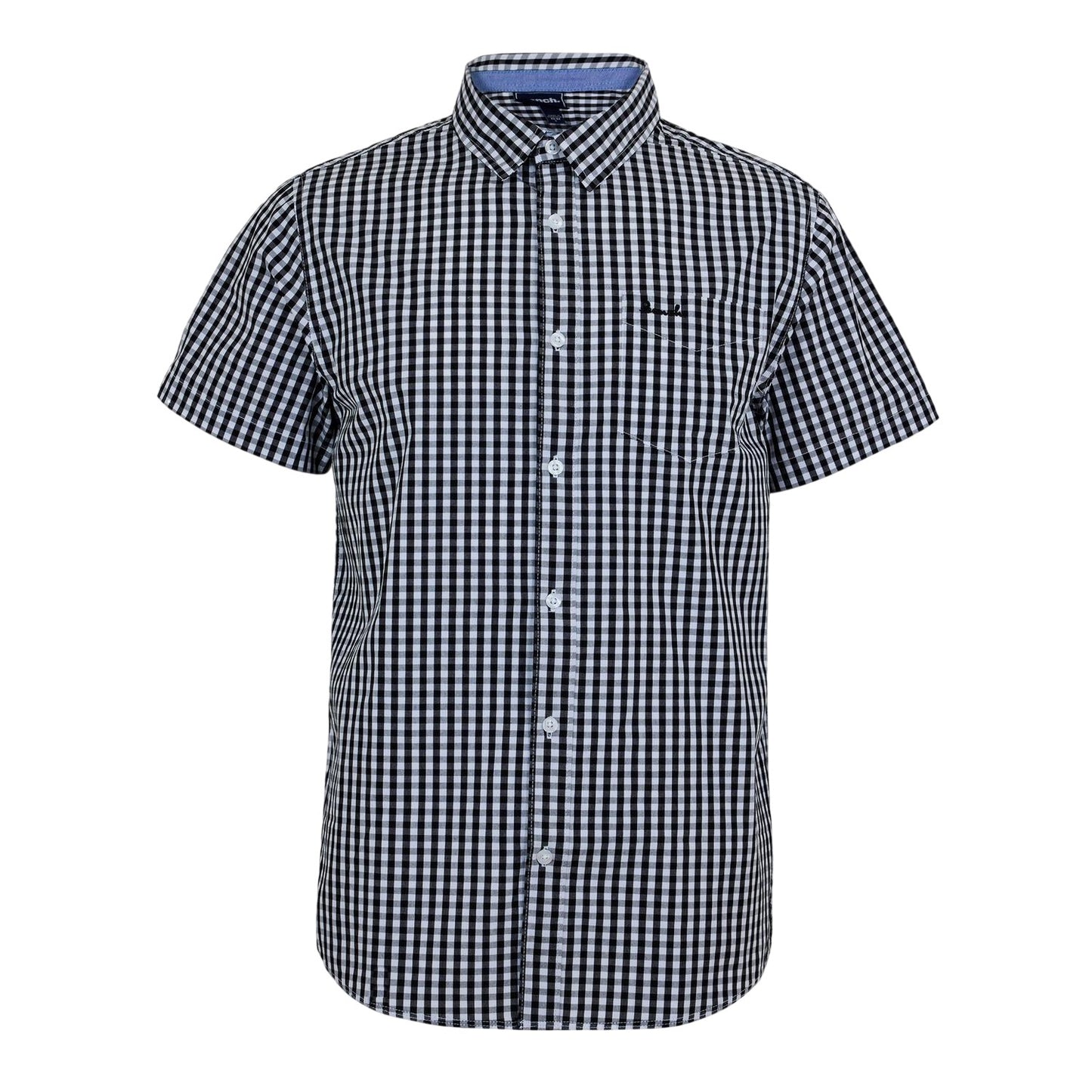 Black-White - Front - Bench Mens Esher Gingham Check Shirt