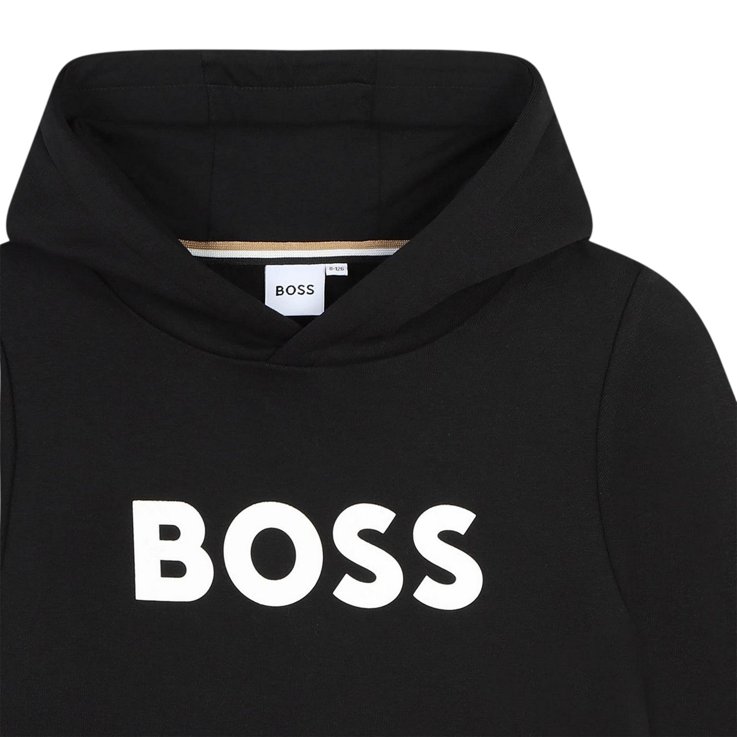 Black - Side - Boss Childrens-Kids Logo Hoodie