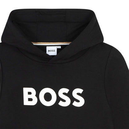 Black - Side - Boss Childrens-Kids Logo Hoodie