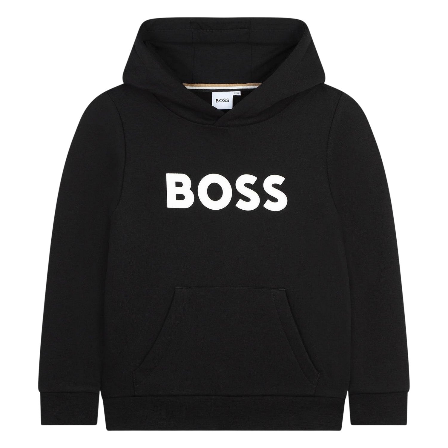 Black - Front - Boss Childrens-Kids Logo Hoodie