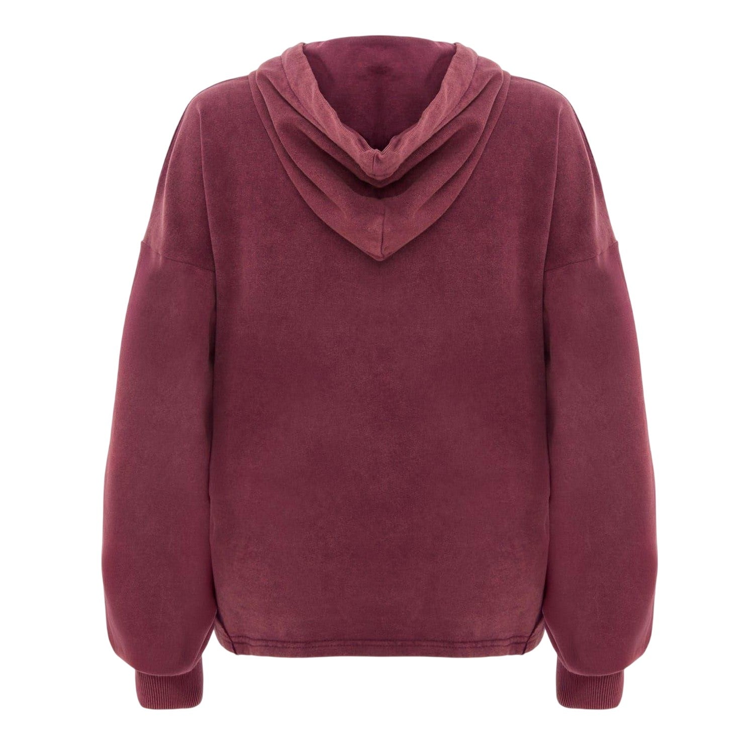 Burgundy - Back - I Saw It First Womens-Ladies Embroidered Logo Hoodie