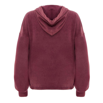 Burgundy - Back - I Saw It First Womens-Ladies Embroidered Logo Hoodie