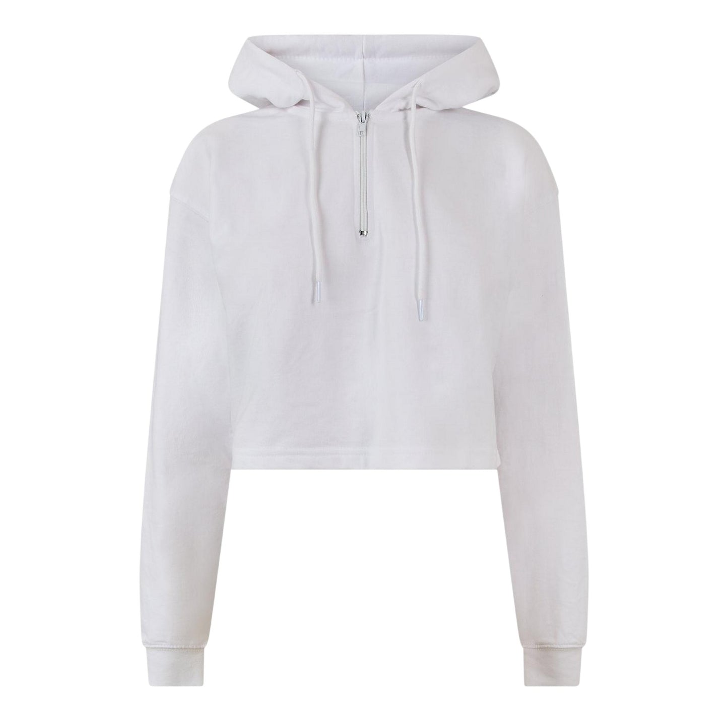 White - Front - Miso Womens-Ladies Crop Hoodie