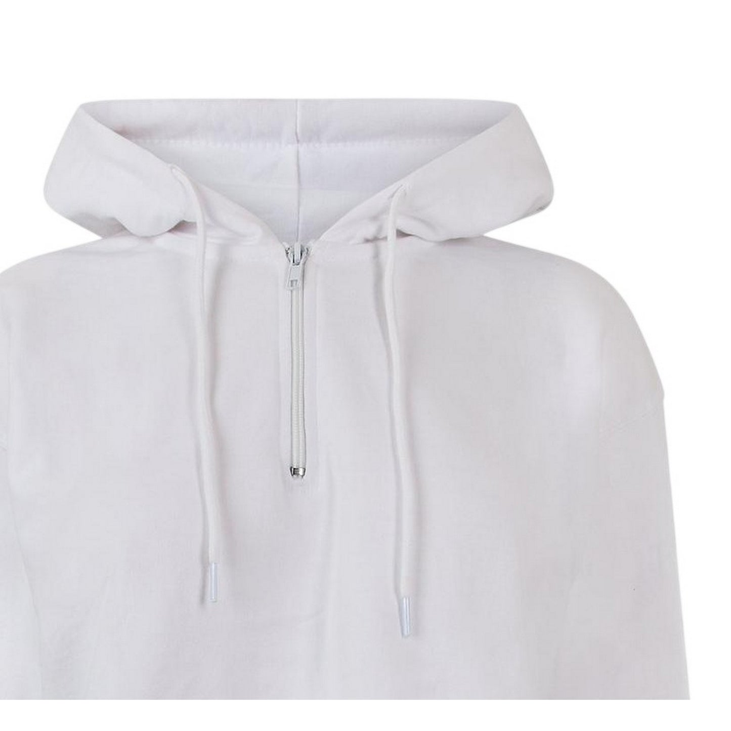 White - Side - Miso Womens-Ladies Crop Hoodie