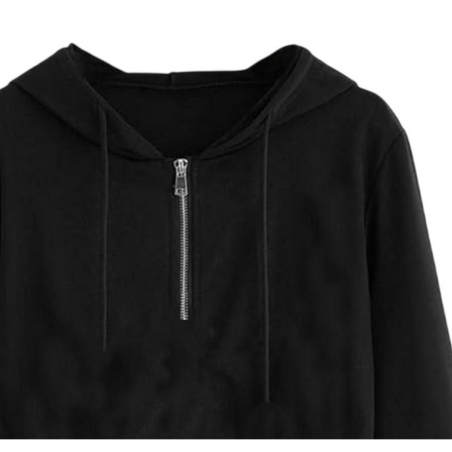 Black - Side - Miso Womens-Ladies Crop Hoodie