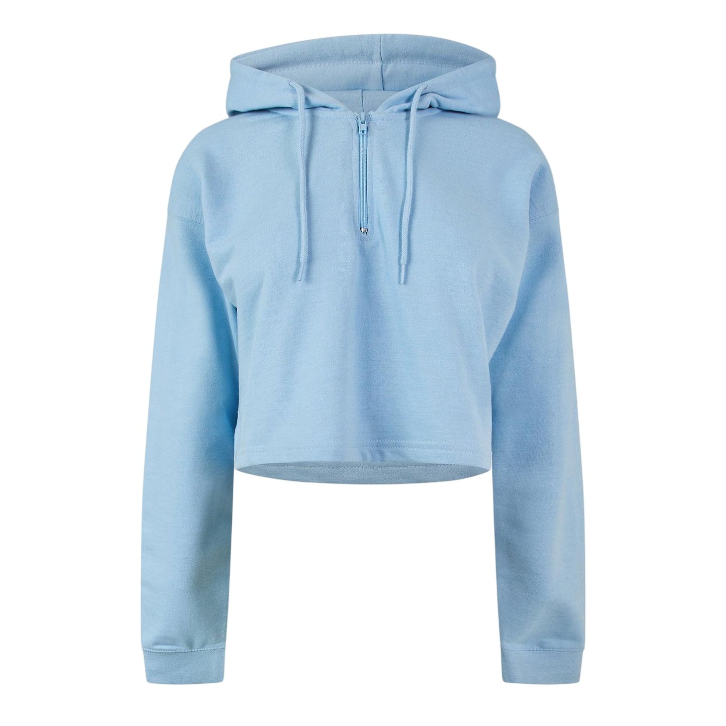 Blue - Front - Miso Womens-Ladies Crop Hoodie