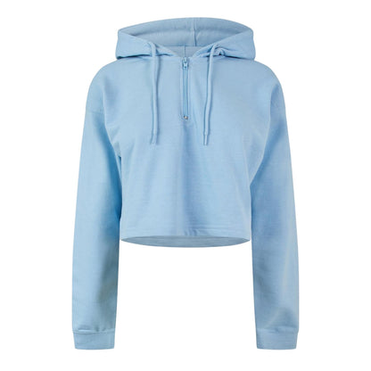 Blue - Front - Miso Womens-Ladies Crop Hoodie