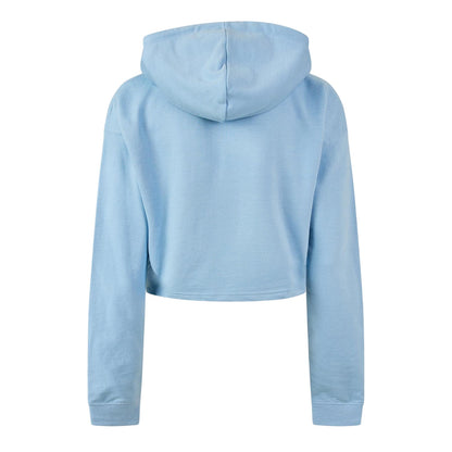 Blue - Back - Miso Womens-Ladies Crop Hoodie