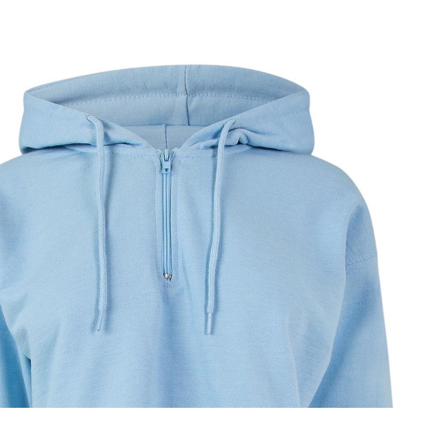 Blue - Side - Miso Womens-Ladies Crop Hoodie